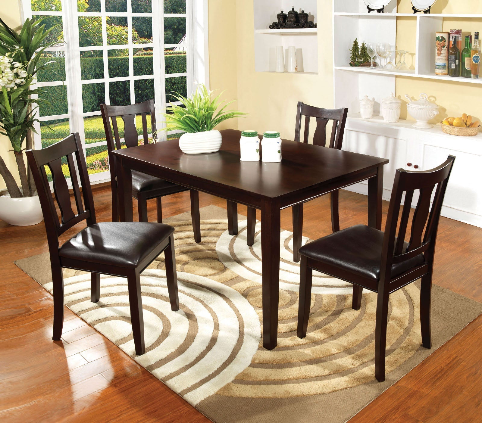 Northvale I Espresso 5 Pc. Dining Table Set - ATL FURNITURE