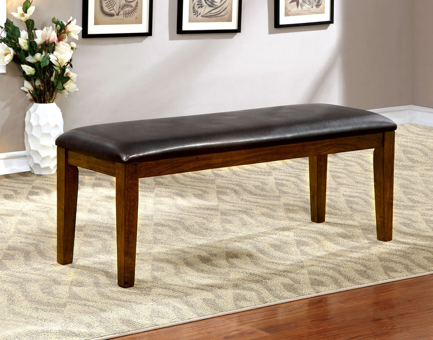 HILLSVIEW I Brown Cherry/Espresso Bench - ATL FURNITURE