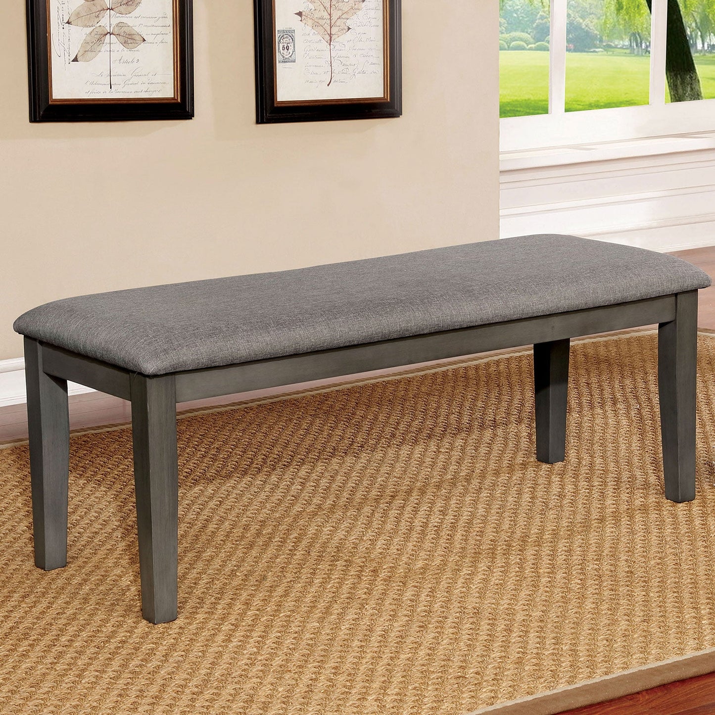 Hillsview Gray Bench - ATL FURNITURE