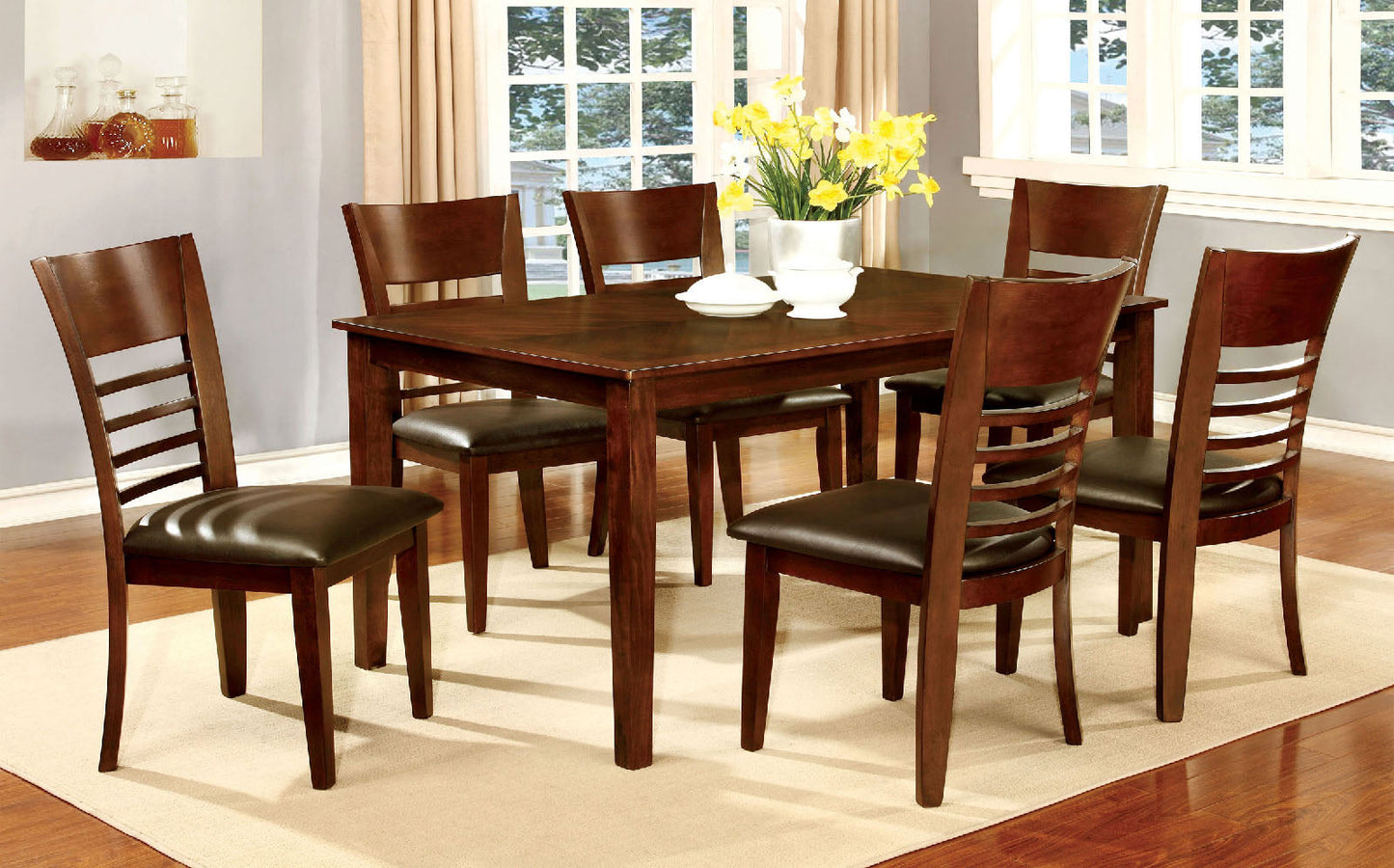 HILLSVIEW I Gray 7 Pc. Dining Table Set - ATL FURNITURE