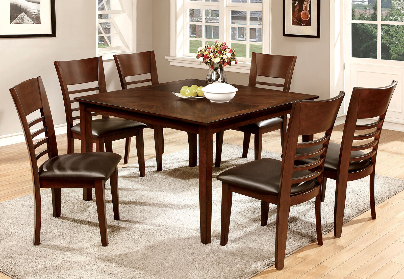 HILLSVIEW I Gray 7 Pc. 48" Dining Table Set - ATL FURNITURE