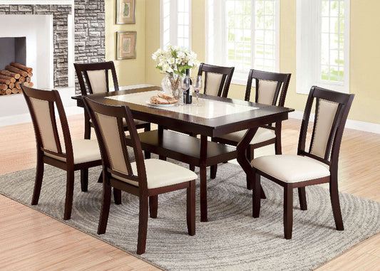 BRENT Dark Cherry/Ivory Dining Table - ATL FURNITURE