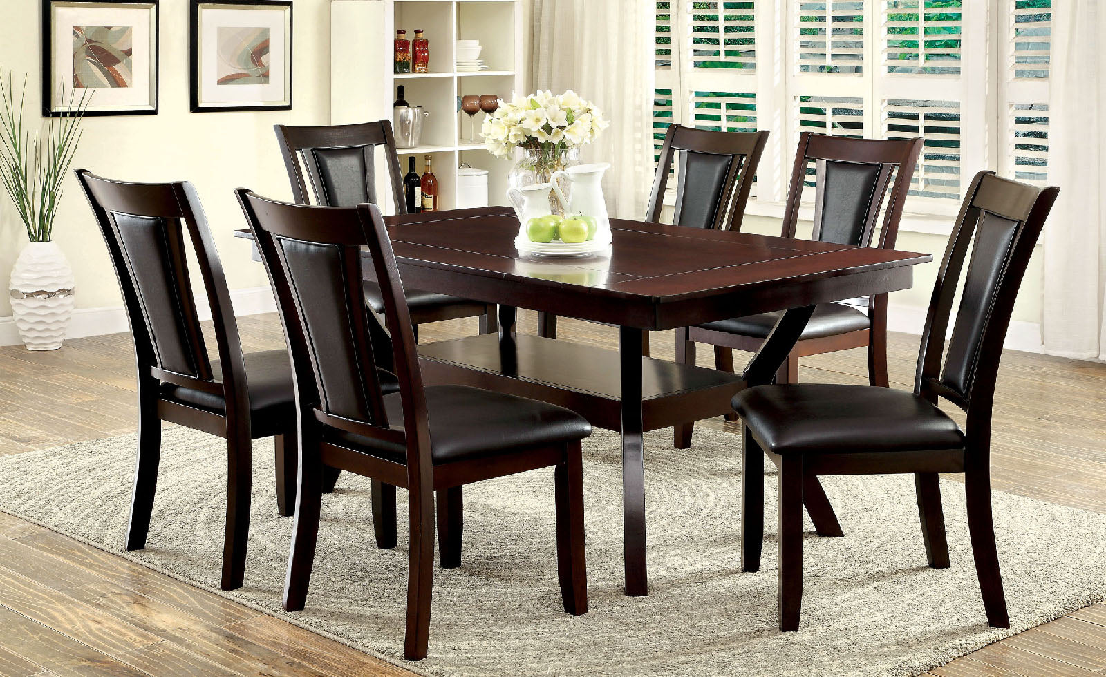 BRENT Dark Cherry Dining Table - ATL FURNITURE