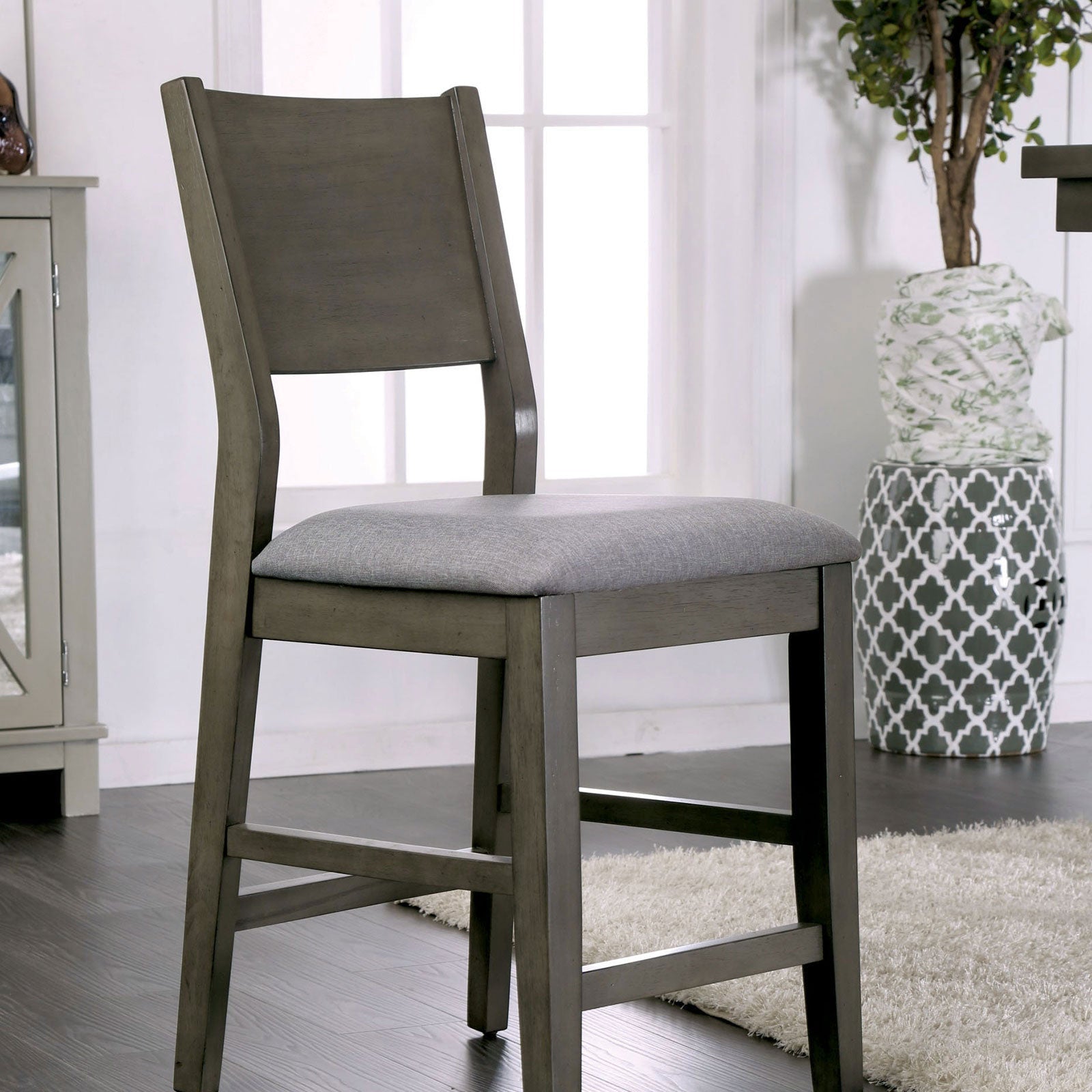 ANTON II Gray/Light Gray Counter Ht. Chair (2/CTN) - ATL FURNITURE