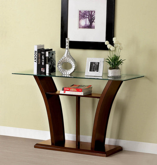 MANHATTAN IV Dark Cherry Sofa Table, Brown Cherry - ATL FURNITURE