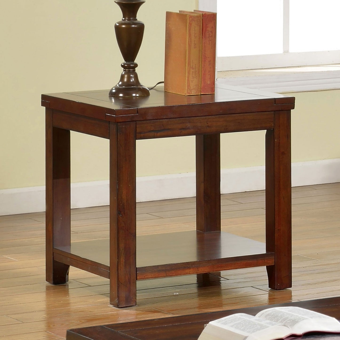 ESTELL Dark Cherry End Table, Cherry - ATL FURNITURE