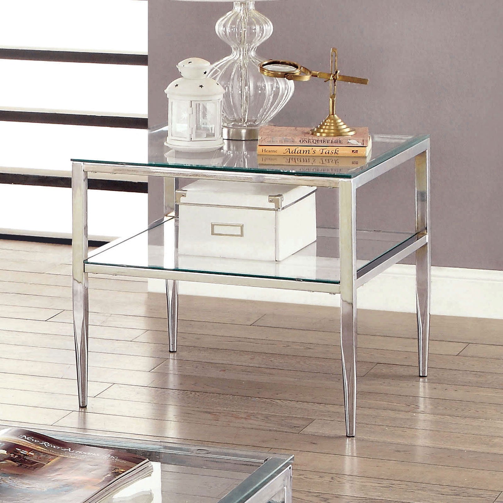 TANIKA Chrome End Table, Chrome - ATL FURNITURE