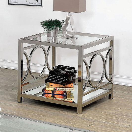 RYLEE Chrome End Table, Chrome - ATL FURNITURE