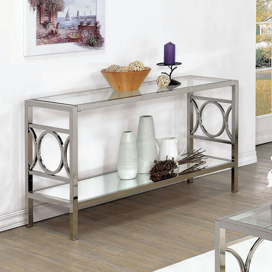 RYLEE Chrome Sofa Table, Chrome - ATL FURNITURE