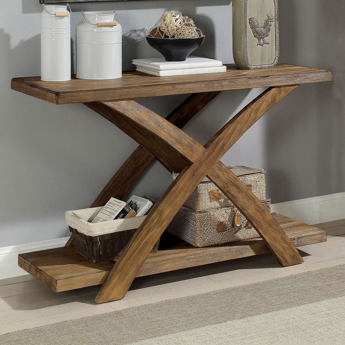 Bryanna Antique Light Oak Sofa Table - ATL FURNITURE