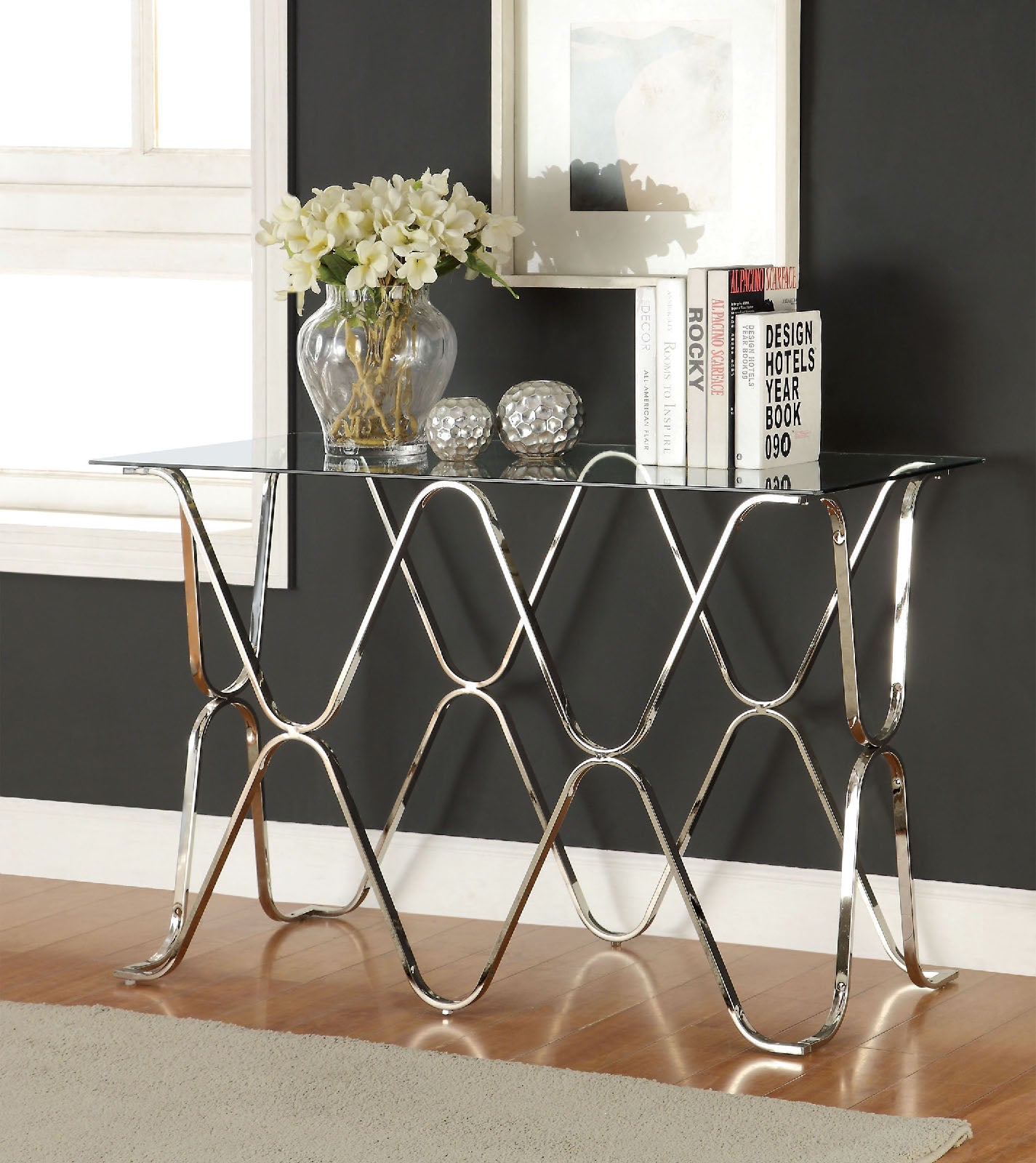 VADOR Chrome Sofa Table - ATL FURNITURE