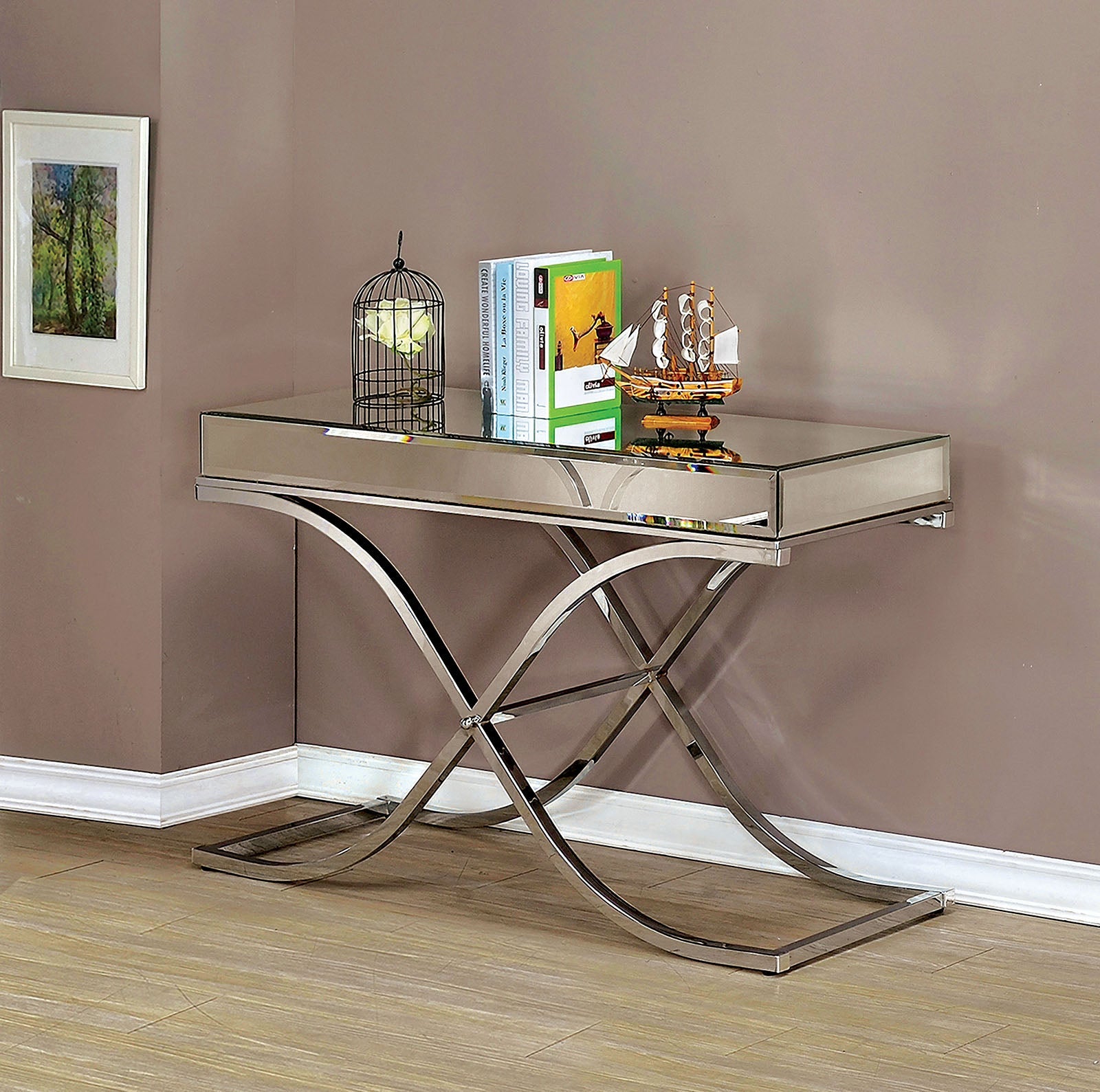 SUNDANCE Chrome Sofa Table, Chrome - ATL FURNITURE