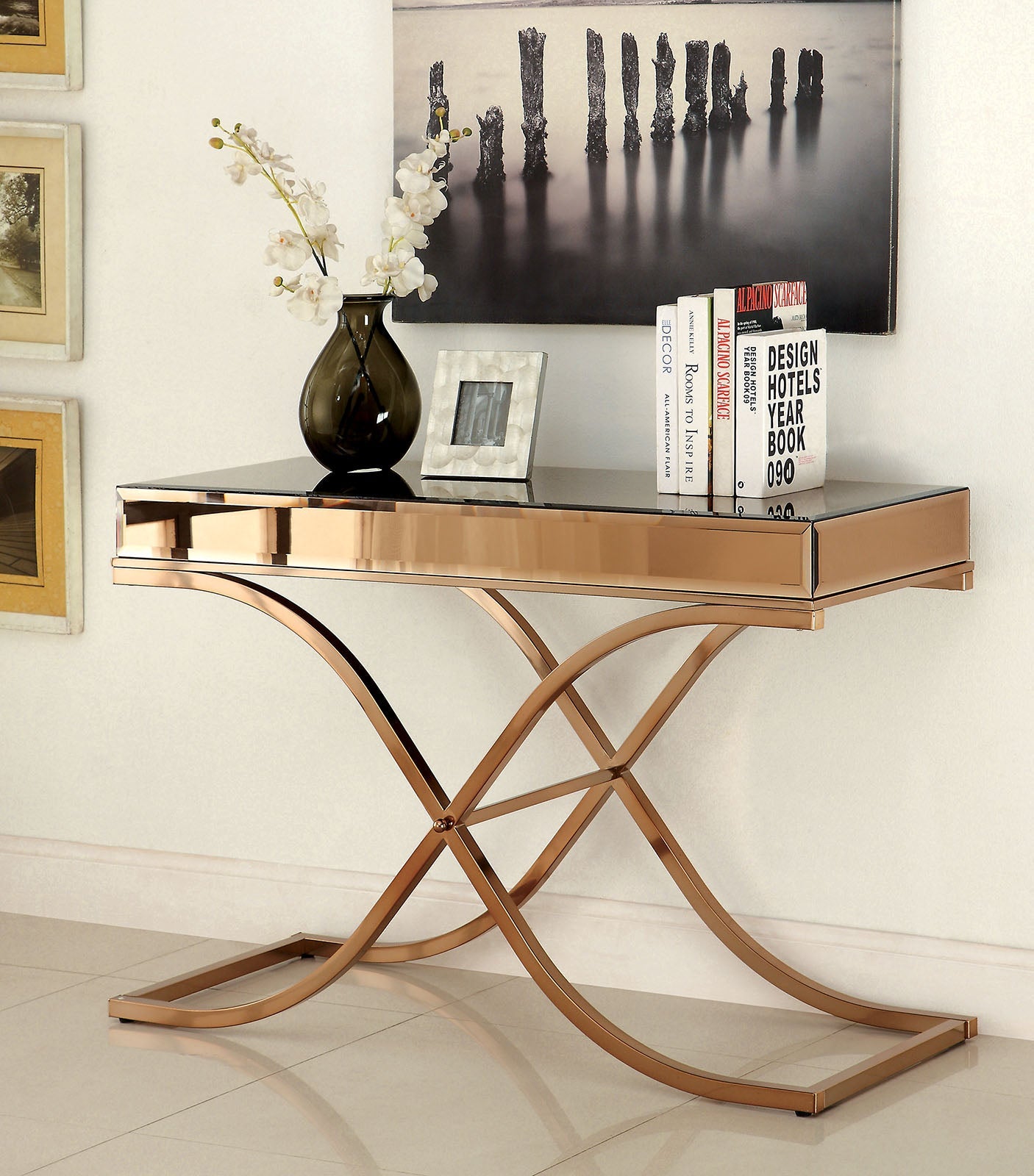 SUNDANCE Brass Sofa Table, Brass - ATL FURNITURE