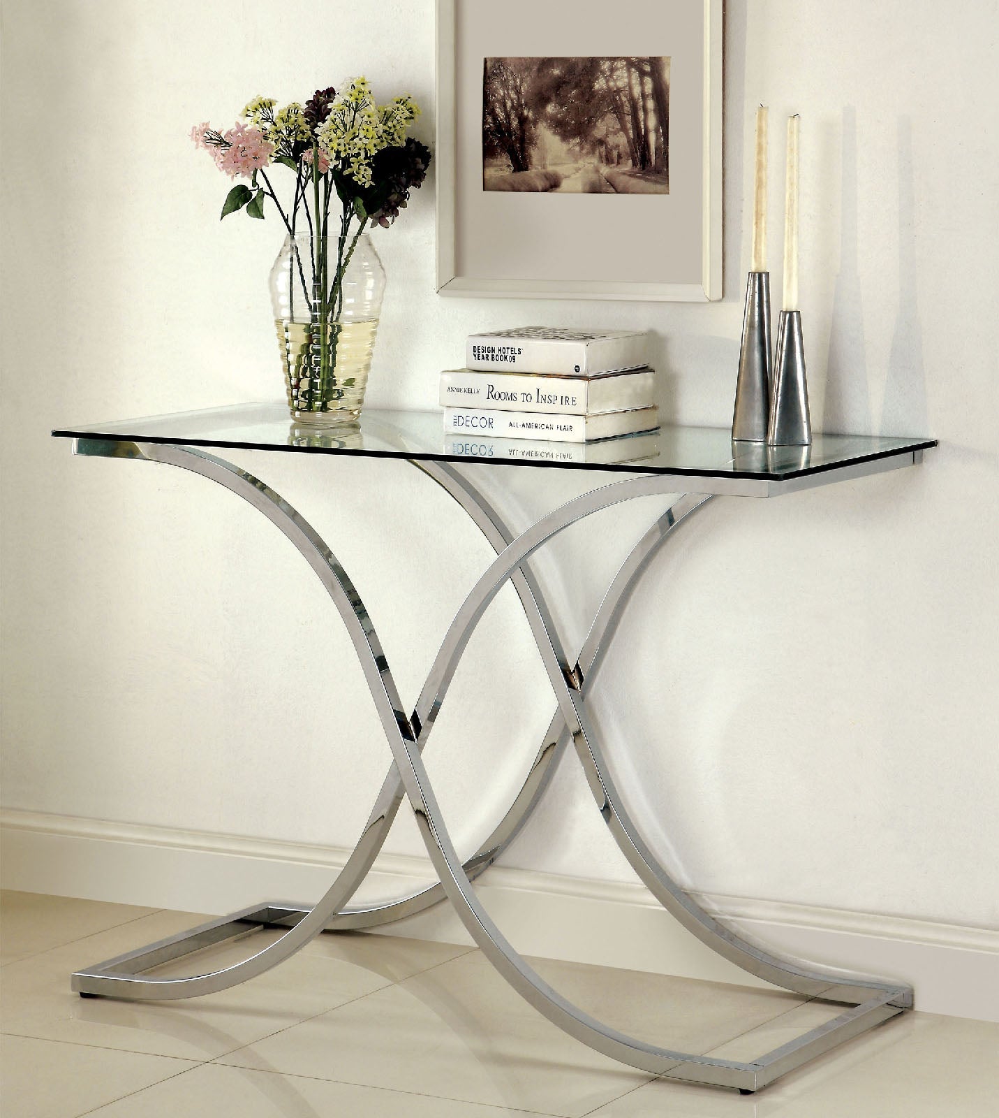 LUXA Chrome Sofa Table - ATL FURNITURE