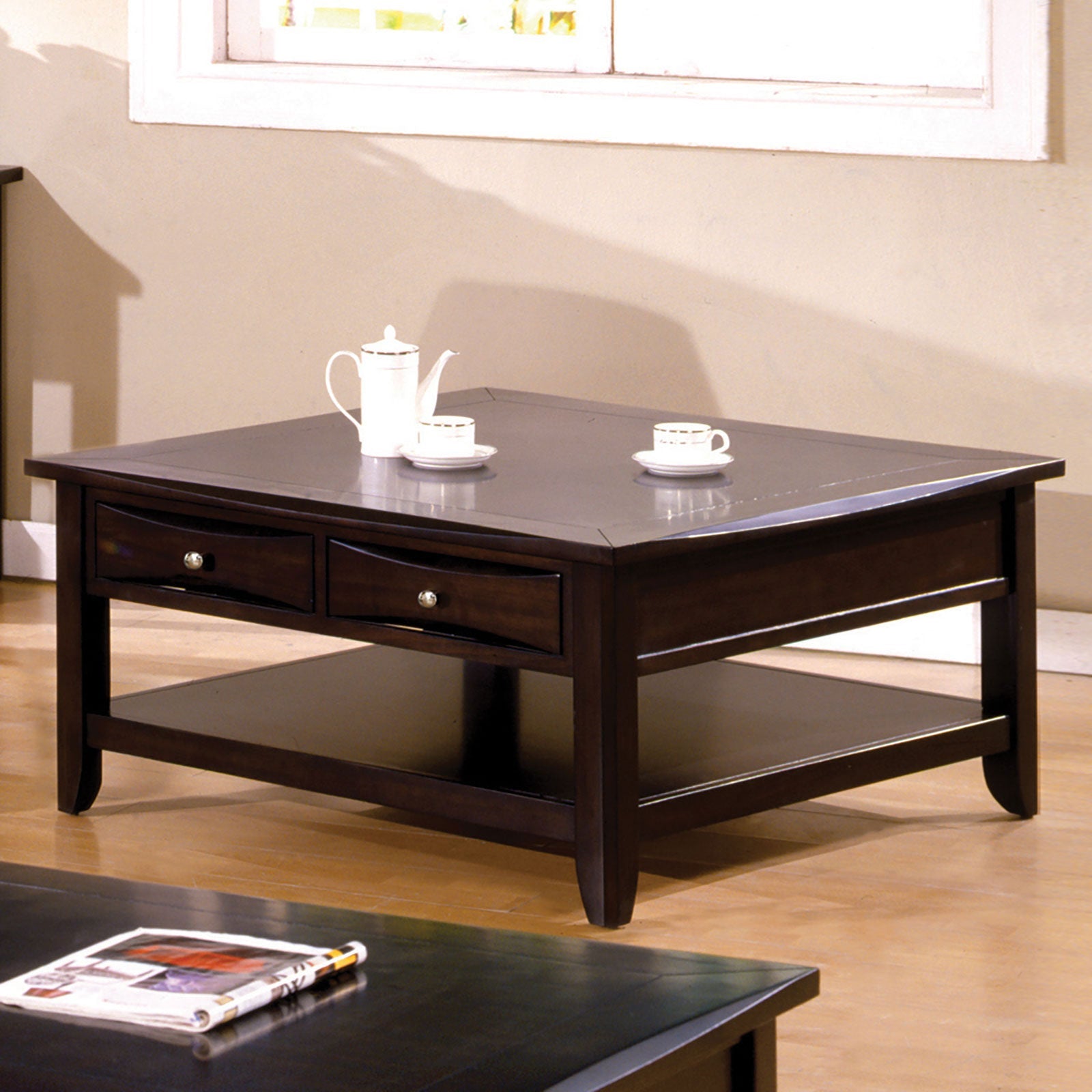 Baldwin Espresso Square Cocktail Table - ATL FURNITURE