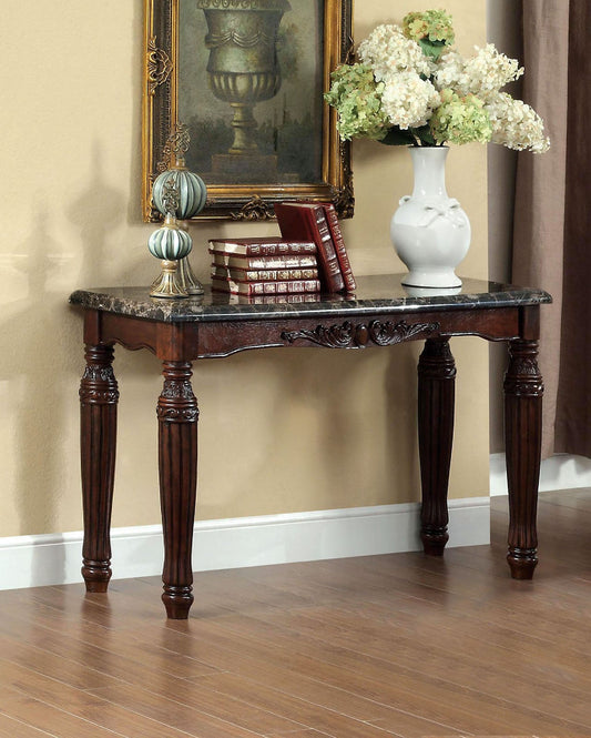 Brampton Espresso/Black Faux Sofa Table - ATL FURNITURE