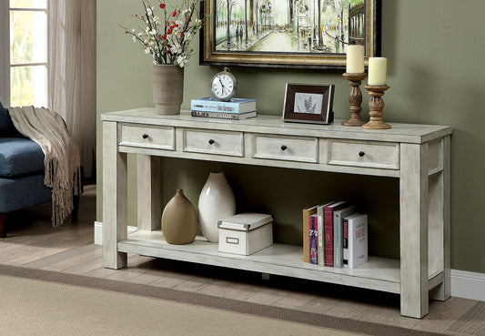 Meadow Antique White Sofa Table - ATL FURNITURE