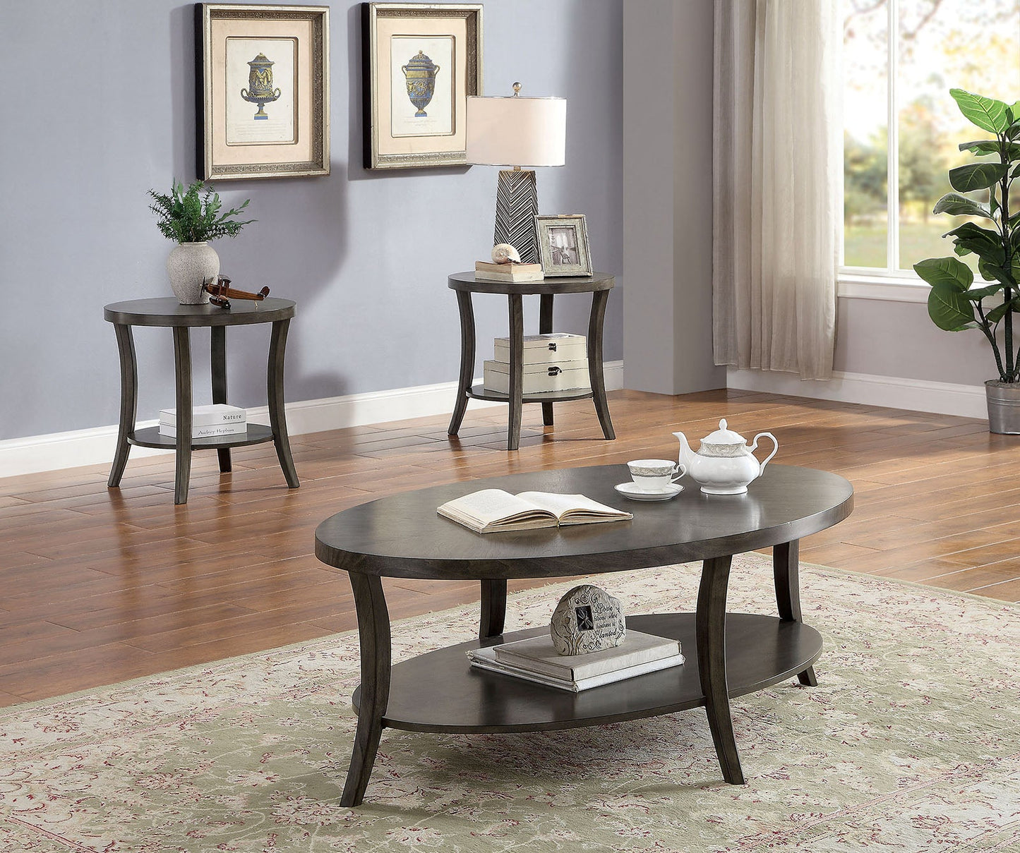 Paola Gray 3 Pc. Coffee Table Set - ATL FURNITURE