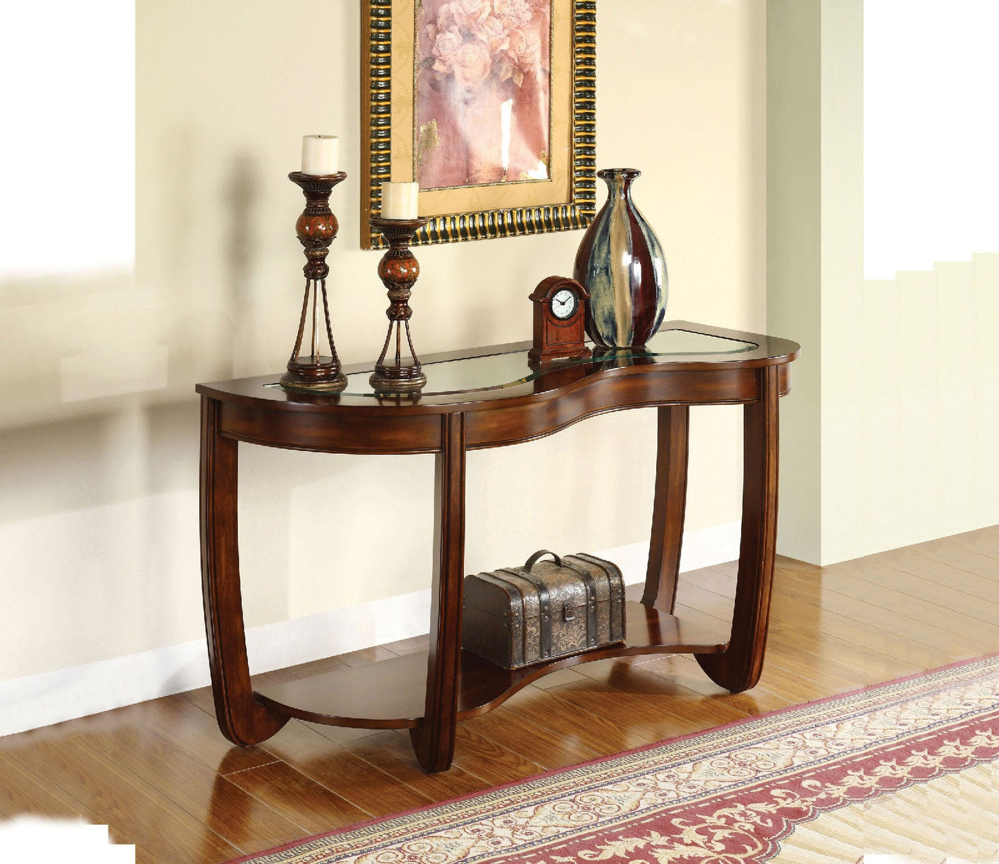 Crystal Falls Dark Cherry Sofa Table - ATL FURNITURE