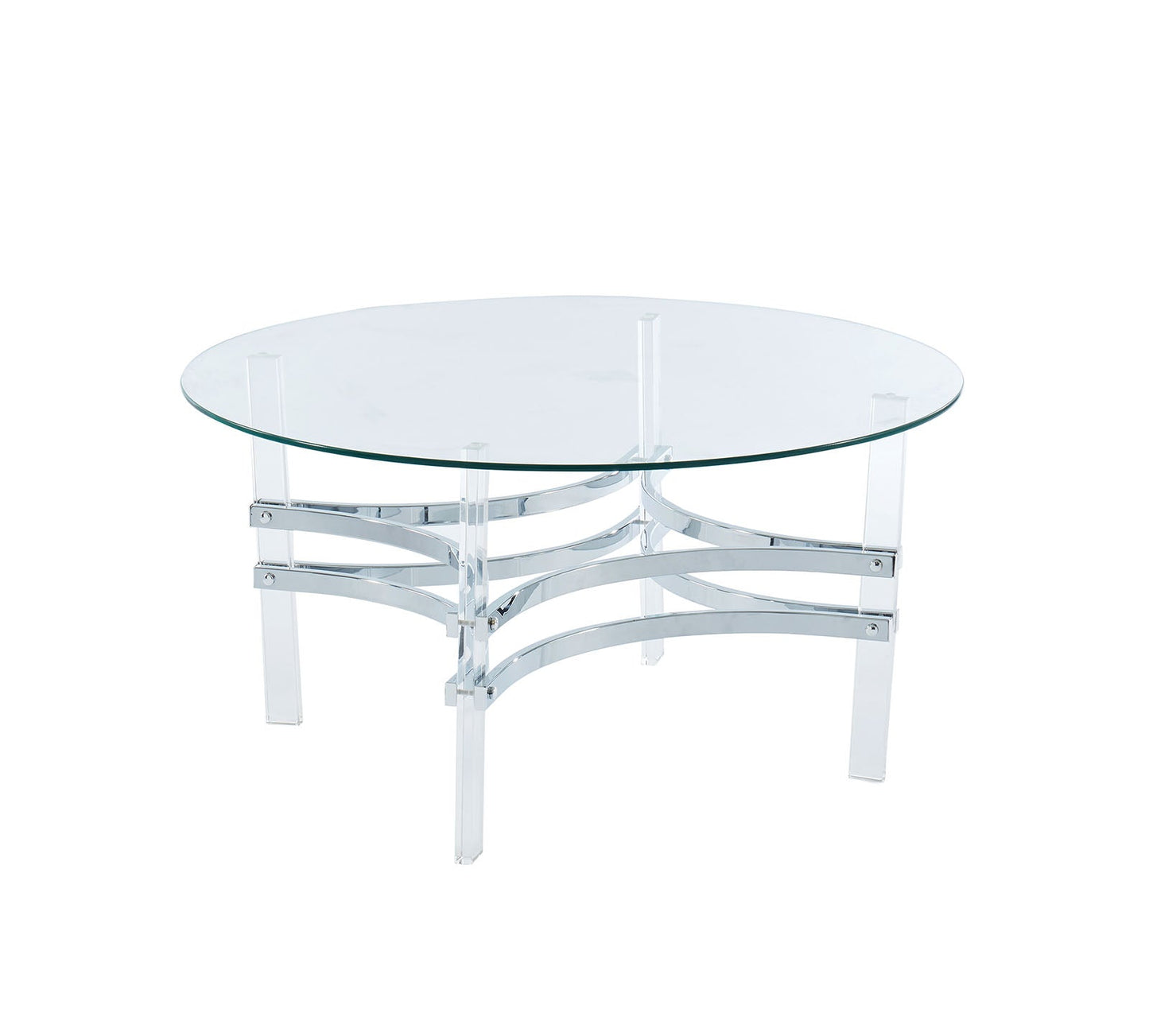 Tirso Chrome Round Coffee Table - ATL FURNITURE