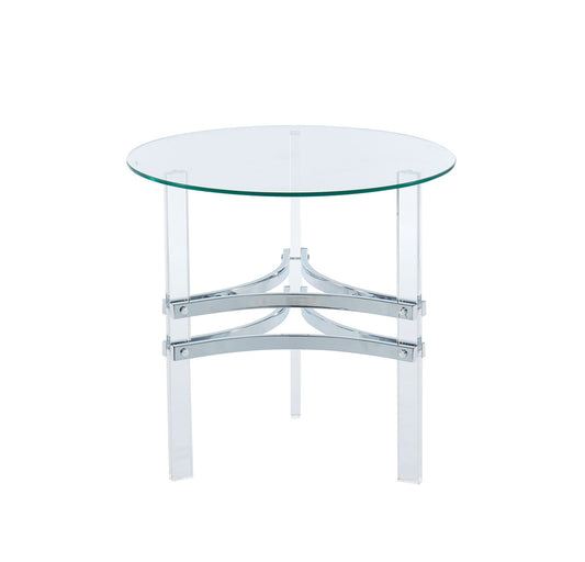 Tirso Chrome Round End Table - ATL FURNITURE