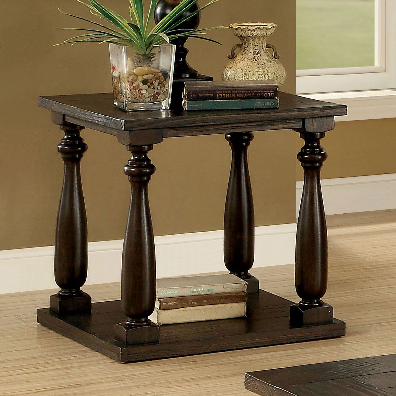 Luan Dark Walnut End Table - ATL FURNITURE