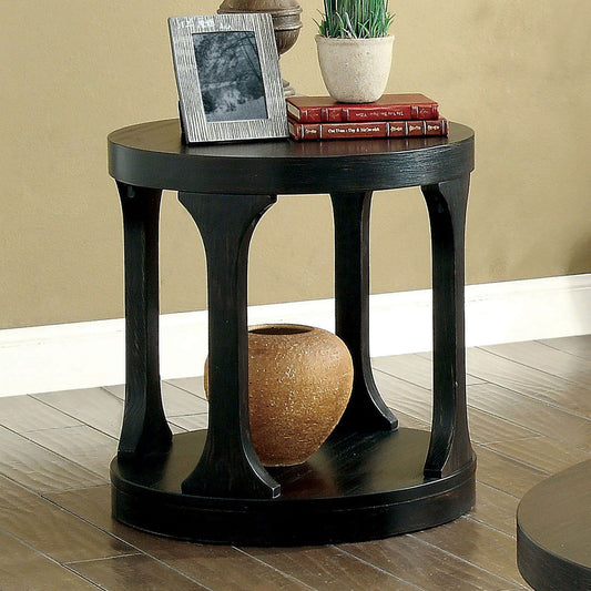 Carrie Antique Black End Table - ATL FURNITURE