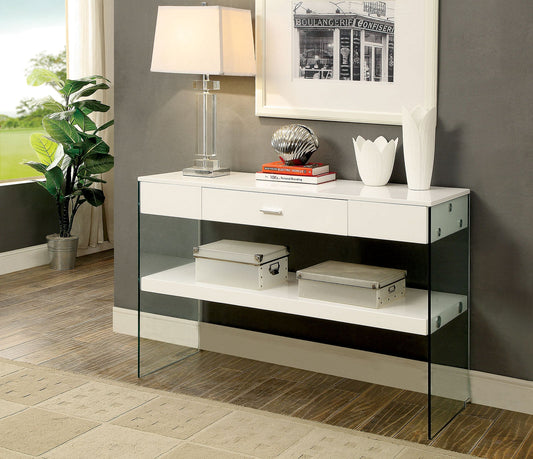 Raya White Sofa Table, White - ATL FURNITURE