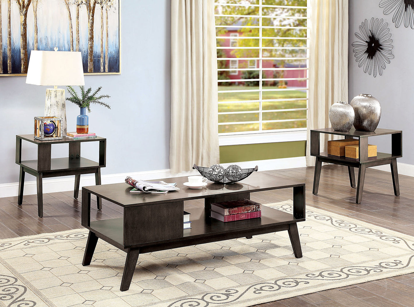 Vilgot Warm Gray 3 Pc. Coffee Table Set - ATL FURNITURE