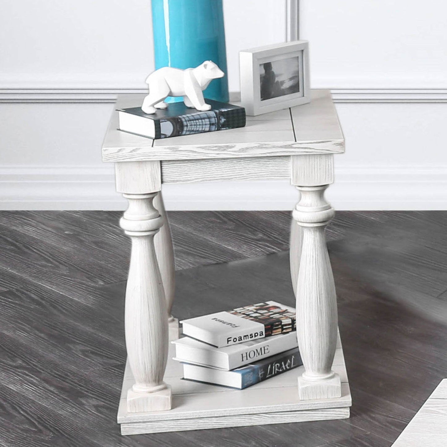 Arlington Antique White End Table - ATL FURNITURE