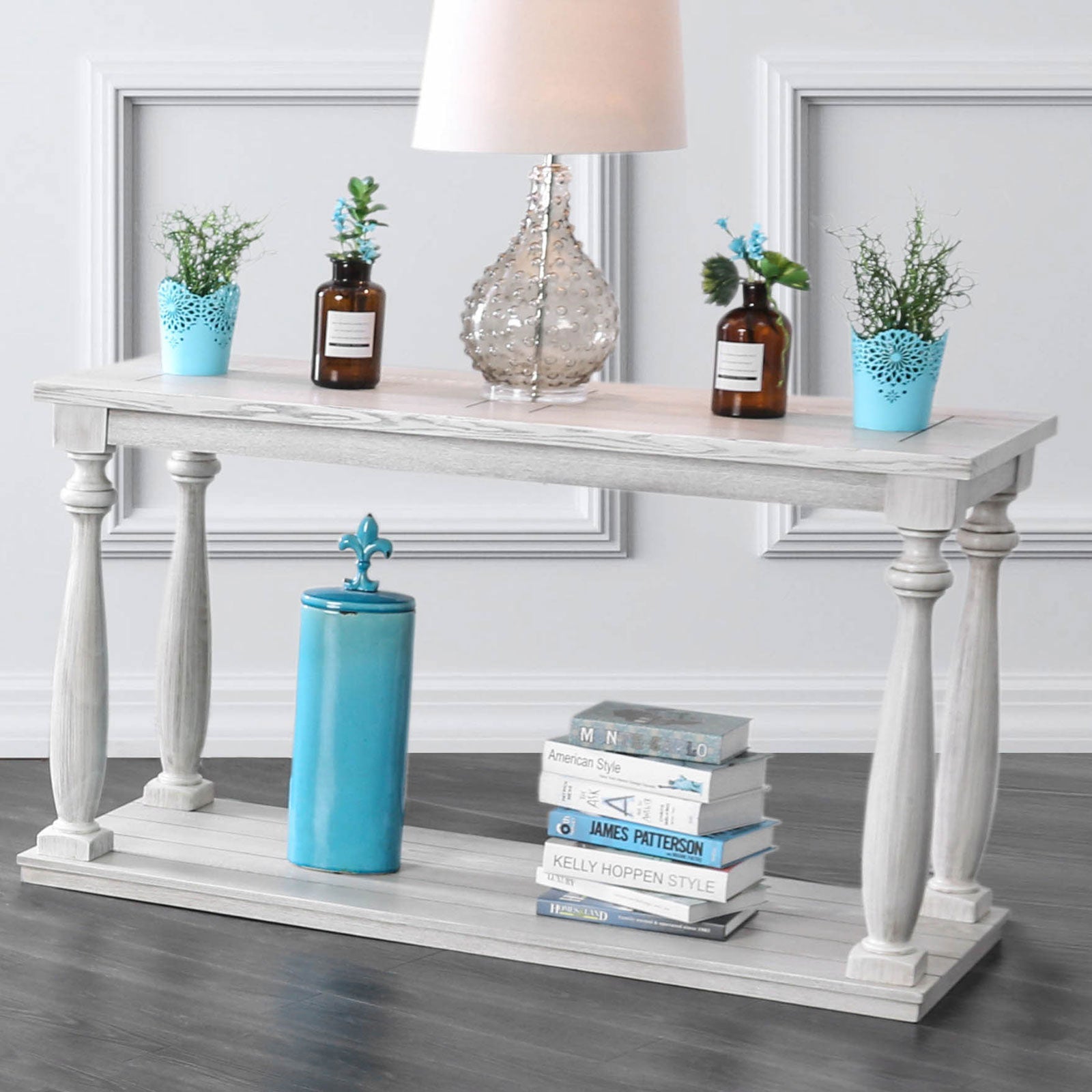 Arlington Antique White Sofa Table - ATL FURNITURE