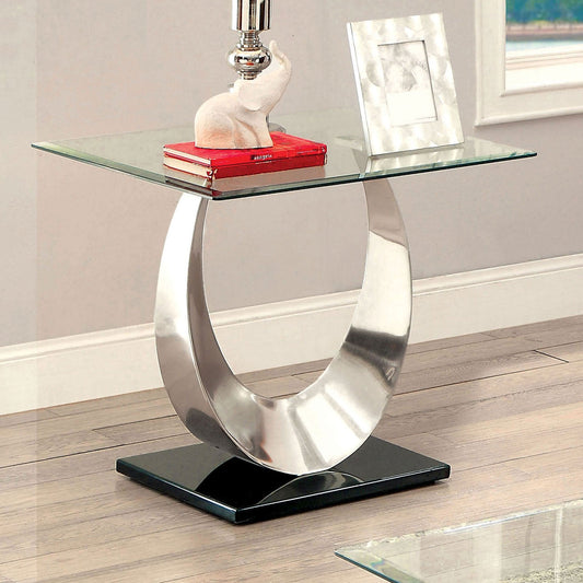 ORLA II Satin Plated/Black End Table - ATL FURNITURE