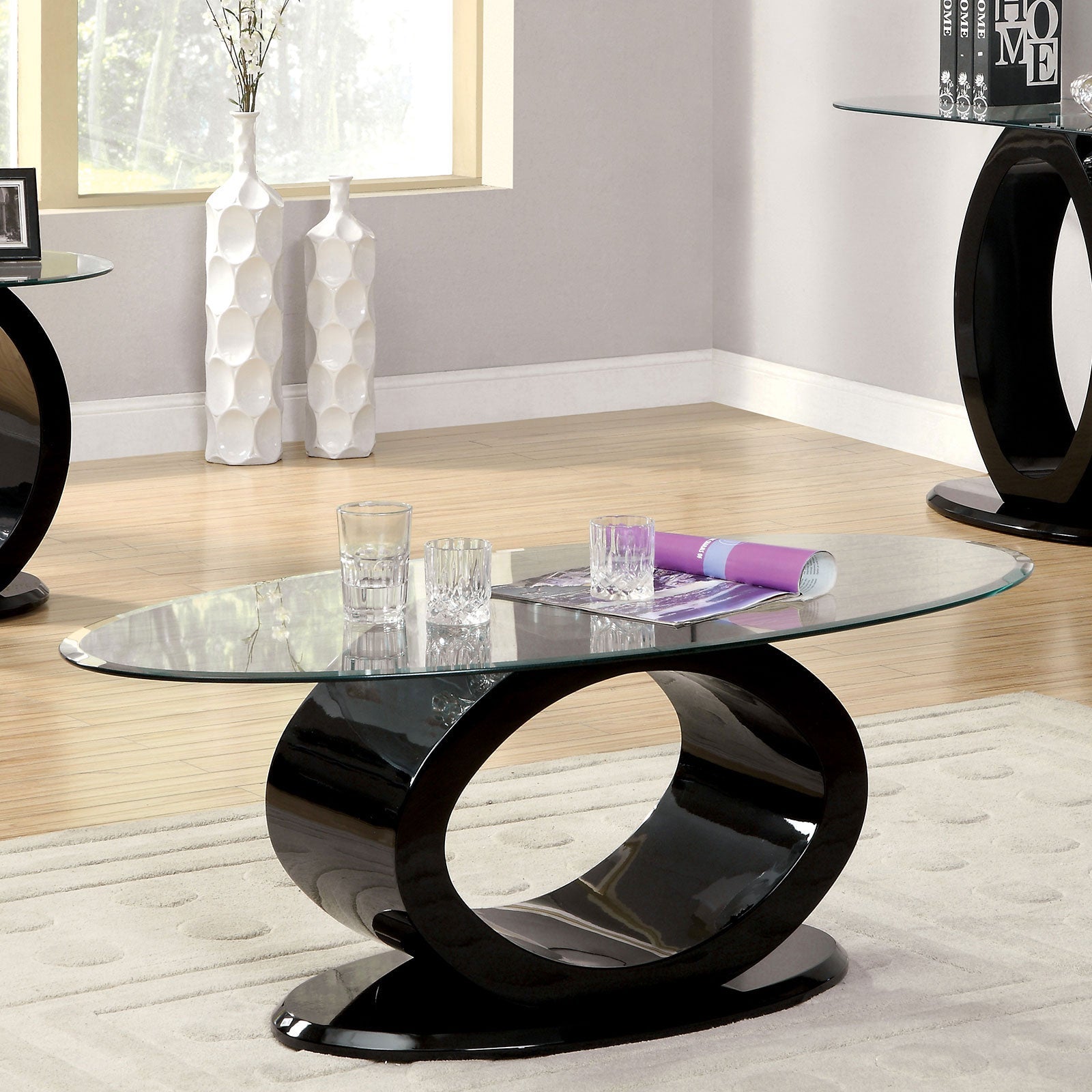 LODIA III Black Coffee Table, Black - ATL FURNITURE