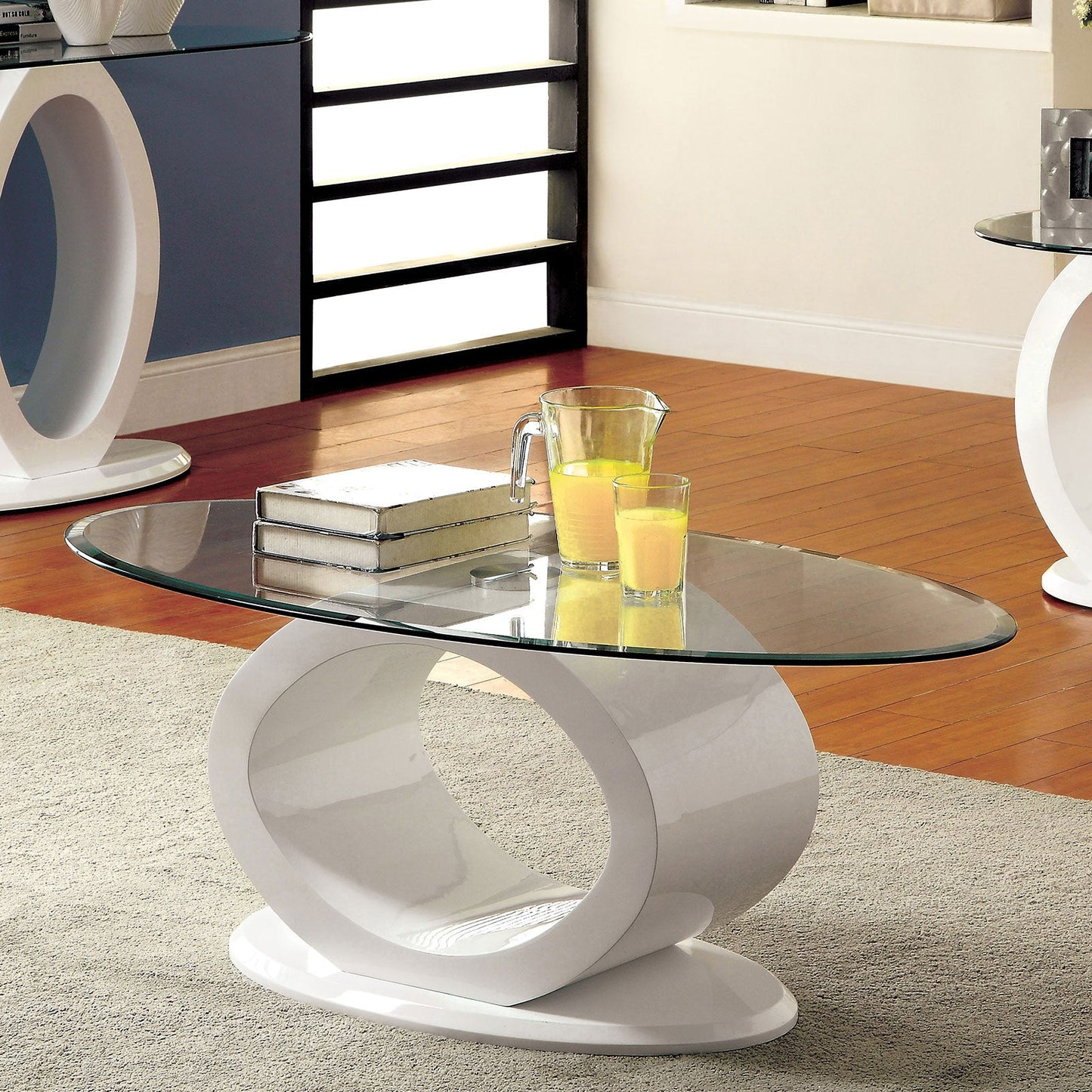 LODIA III White Coffee Table, White - ATL FURNITURE