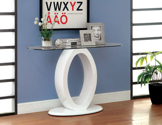 LODIA III White Sofa Table, White - ATL FURNITURE