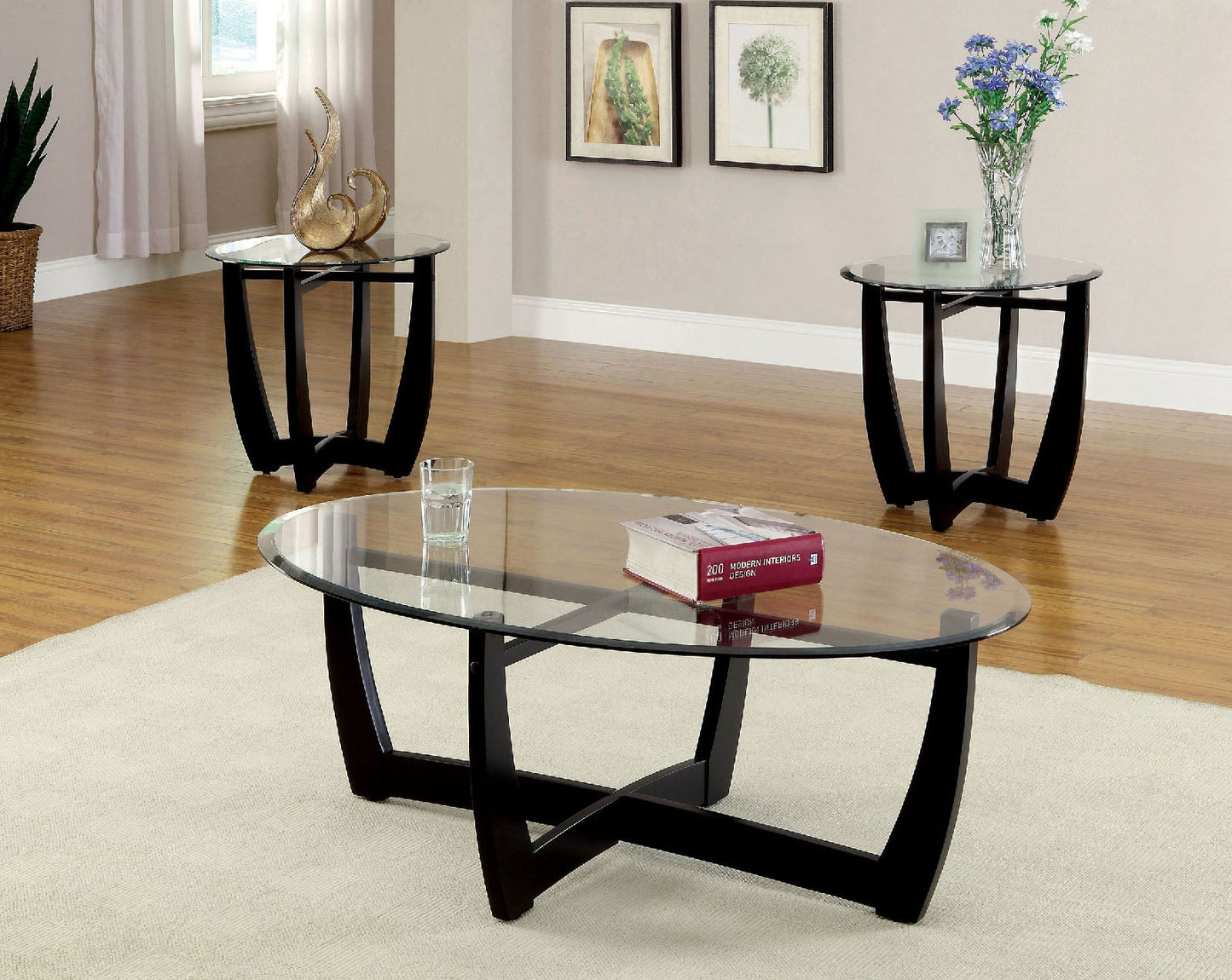 Dafni Black 3 Pc. Table Set - ATL FURNITURE