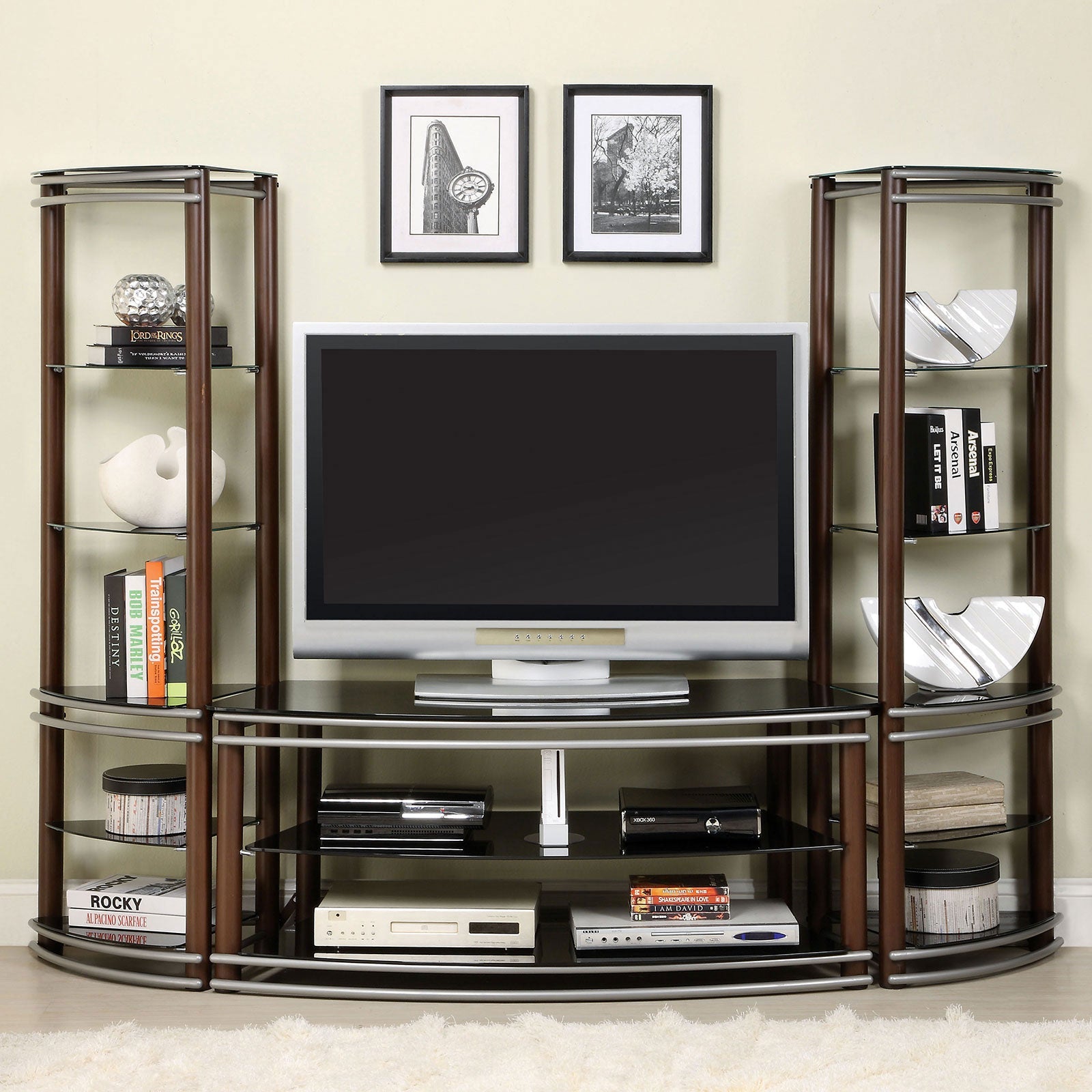 Silver Creek Brown/Silver 52" TV Console - ATL FURNITURE