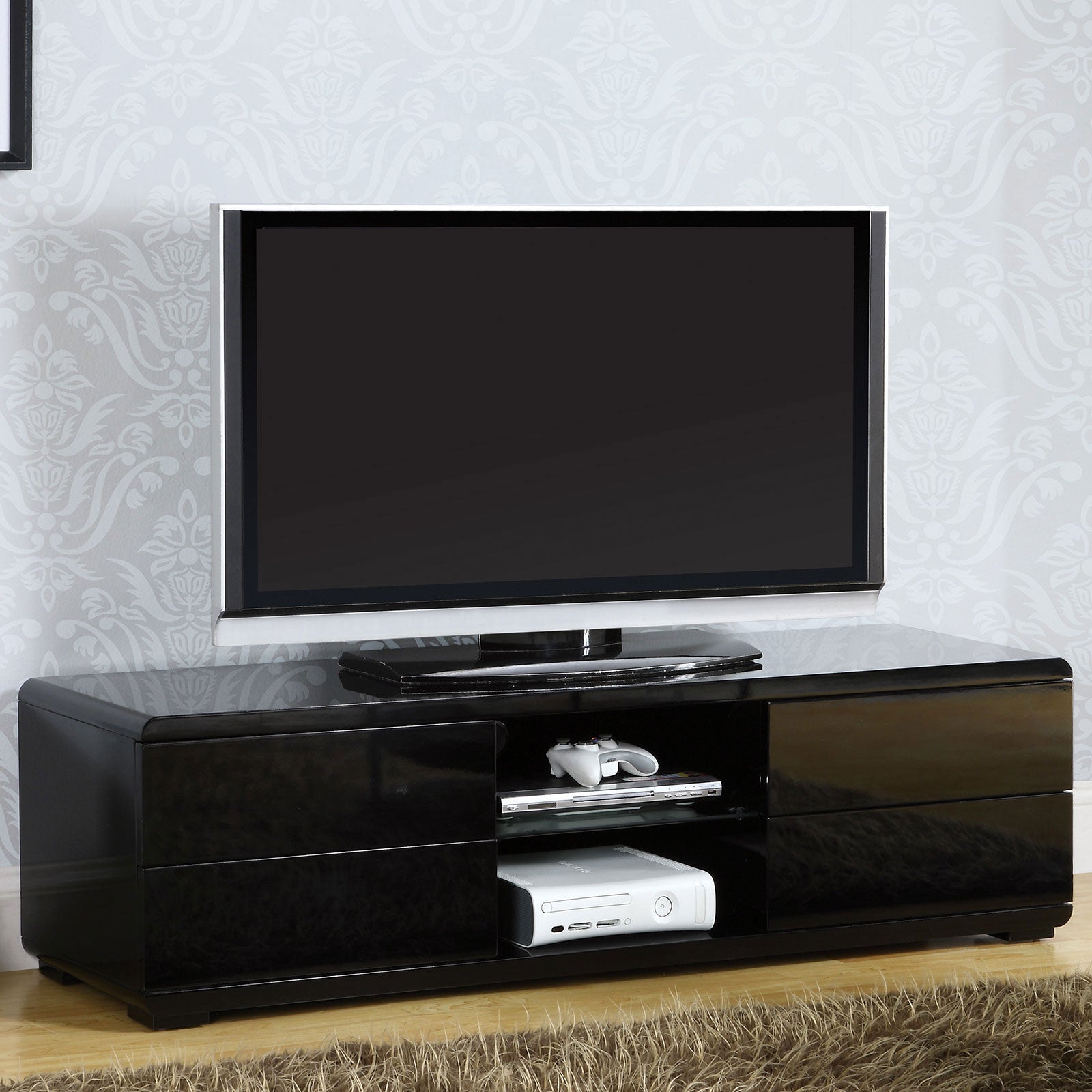 Cerro Black 59" TV Console, Black - ATL FURNITURE