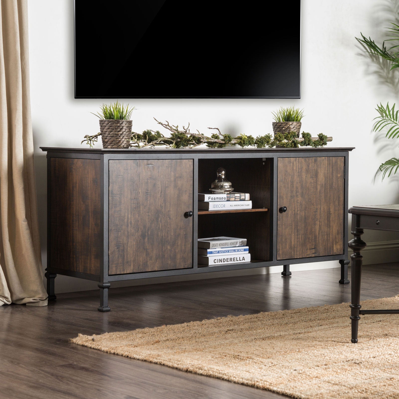 Broadland Medium Weathered Oak 60" TV Stand - ATL FURNITURE