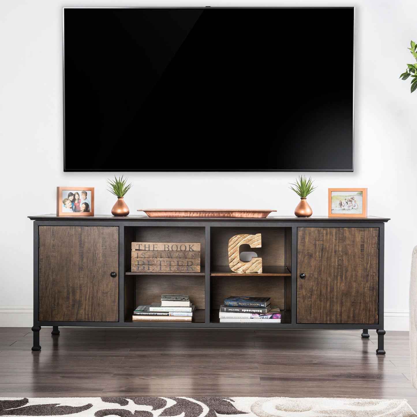 Broadland Medium Weathered Oak 72" TV Stand - ATL FURNITURE