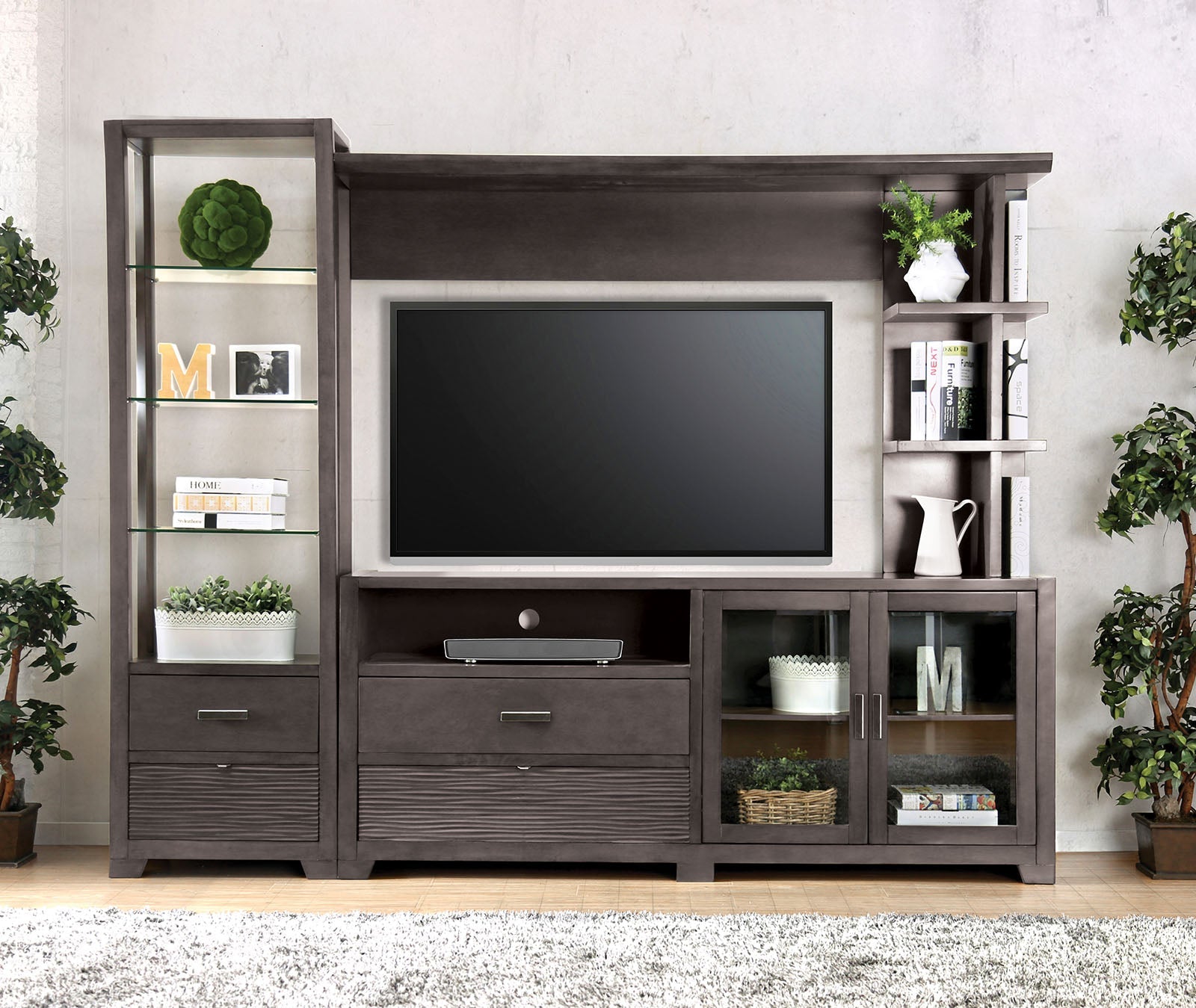 Tienen Gray TV Stand Set - ATL FURNITURE