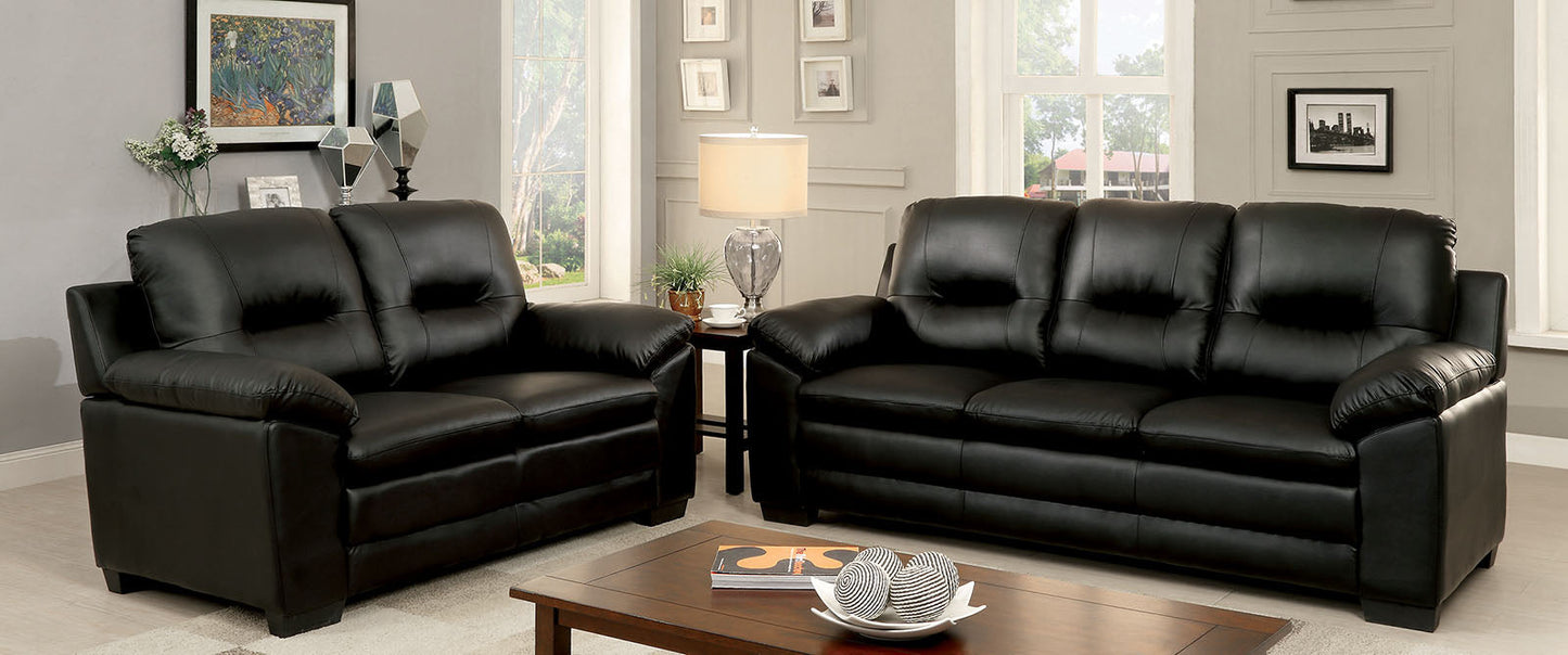 PARMA Black Sofa + Love Seat - ATL FURNITURE