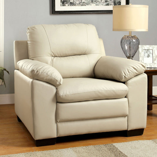 PARMA Warm Gray Single Chair, Ivory - ATL FURNITURE