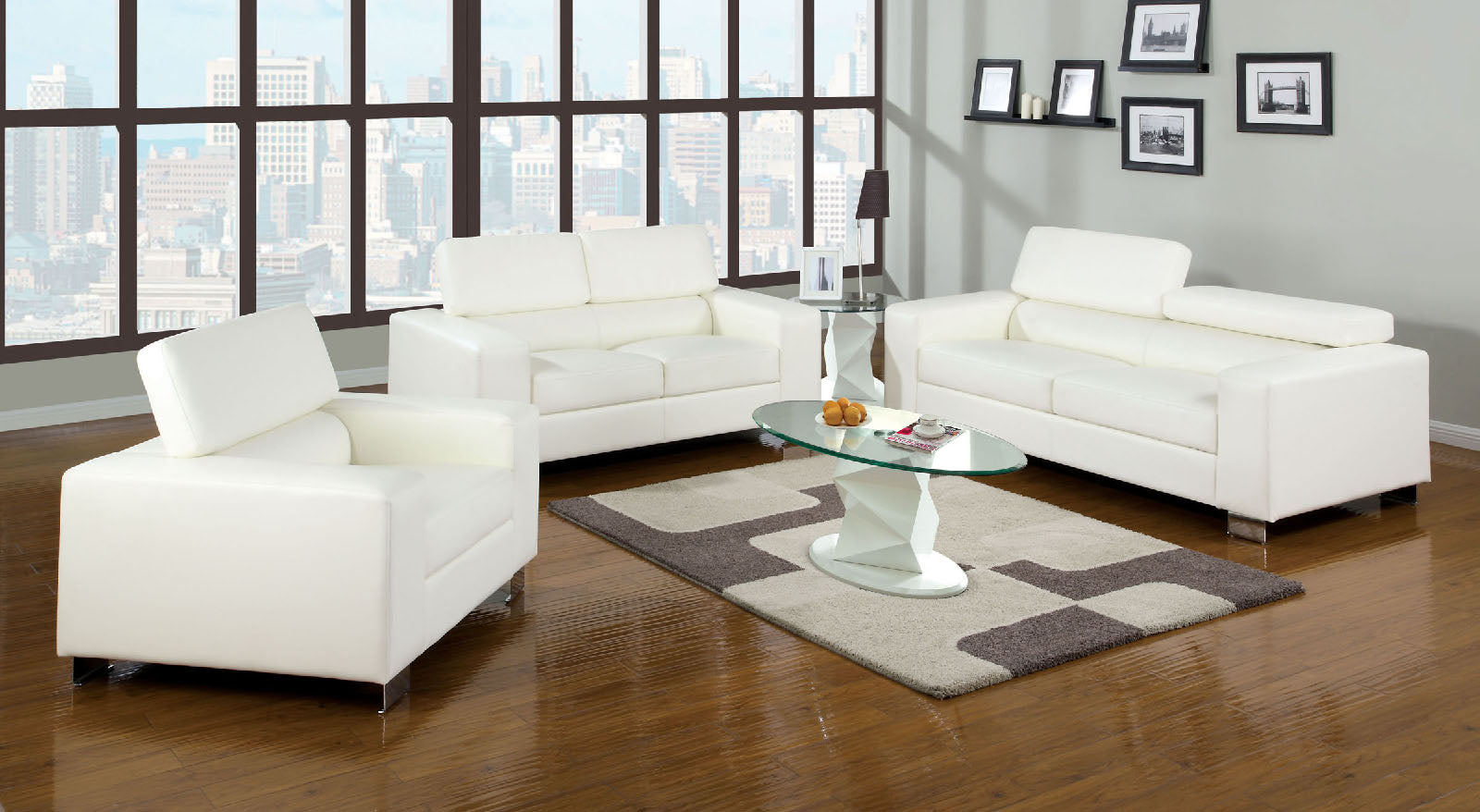 Makri White Sofa + Love Seat - ATL FURNITURE