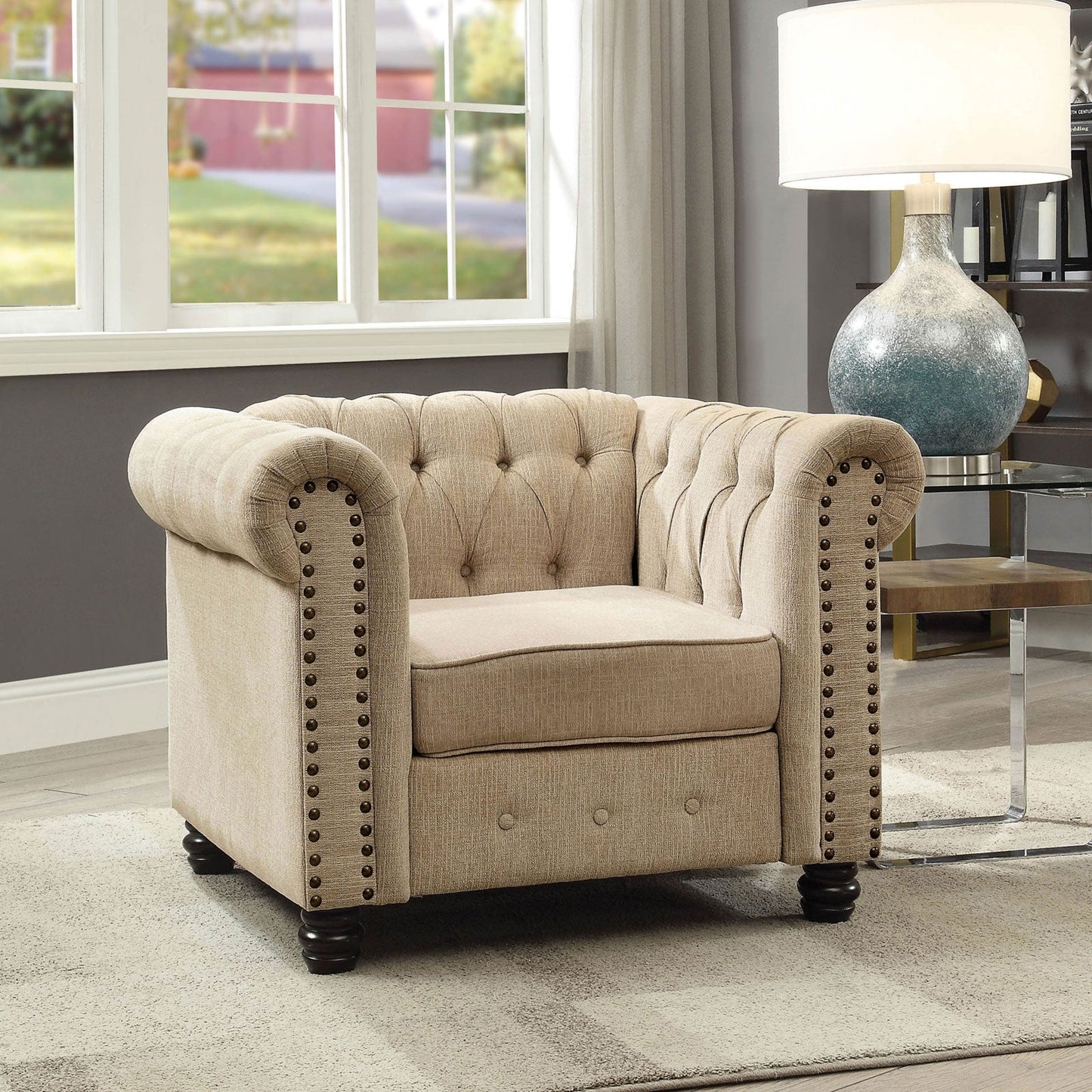 Winifred Ivory Chair - ATL FURNITURE