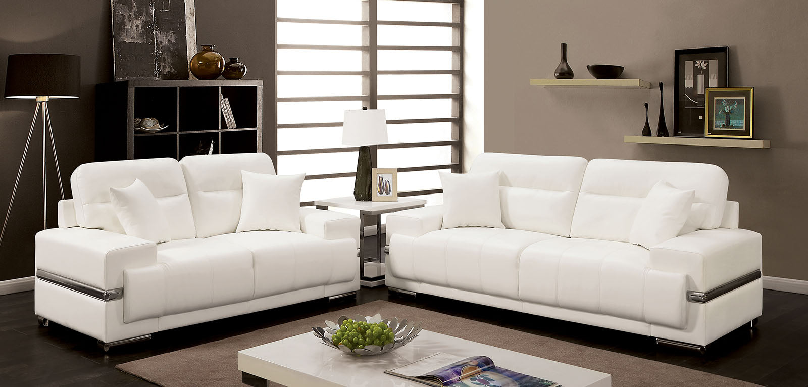 ZIBAK White Sofa + Love Seat - ATL FURNITURE