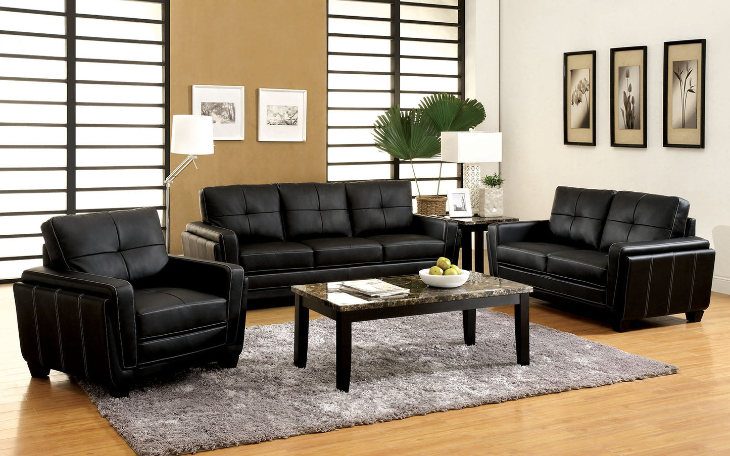 Blacksburg Black Sofa + Love Seat - ATL FURNITURE