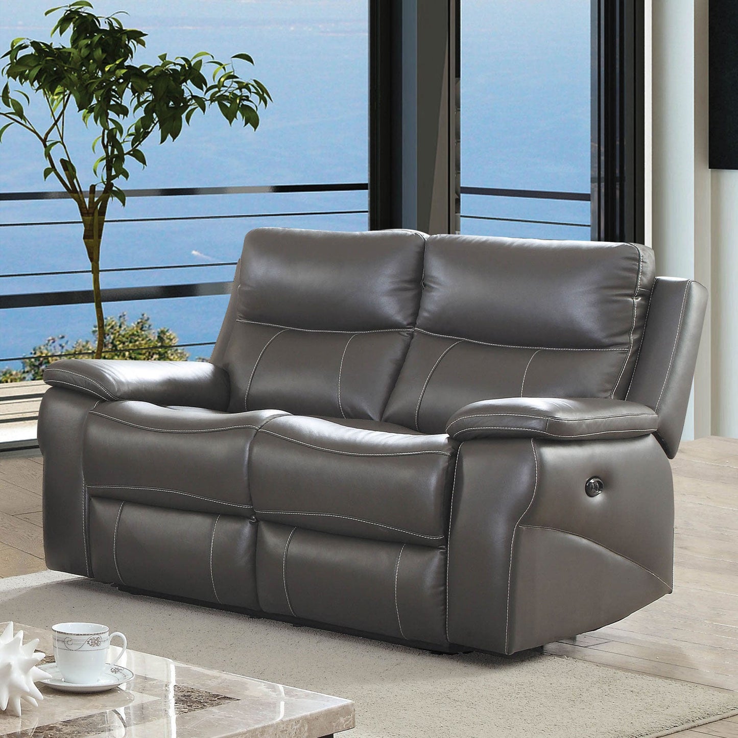 Lila Gray Love Seat - ATL FURNITURE