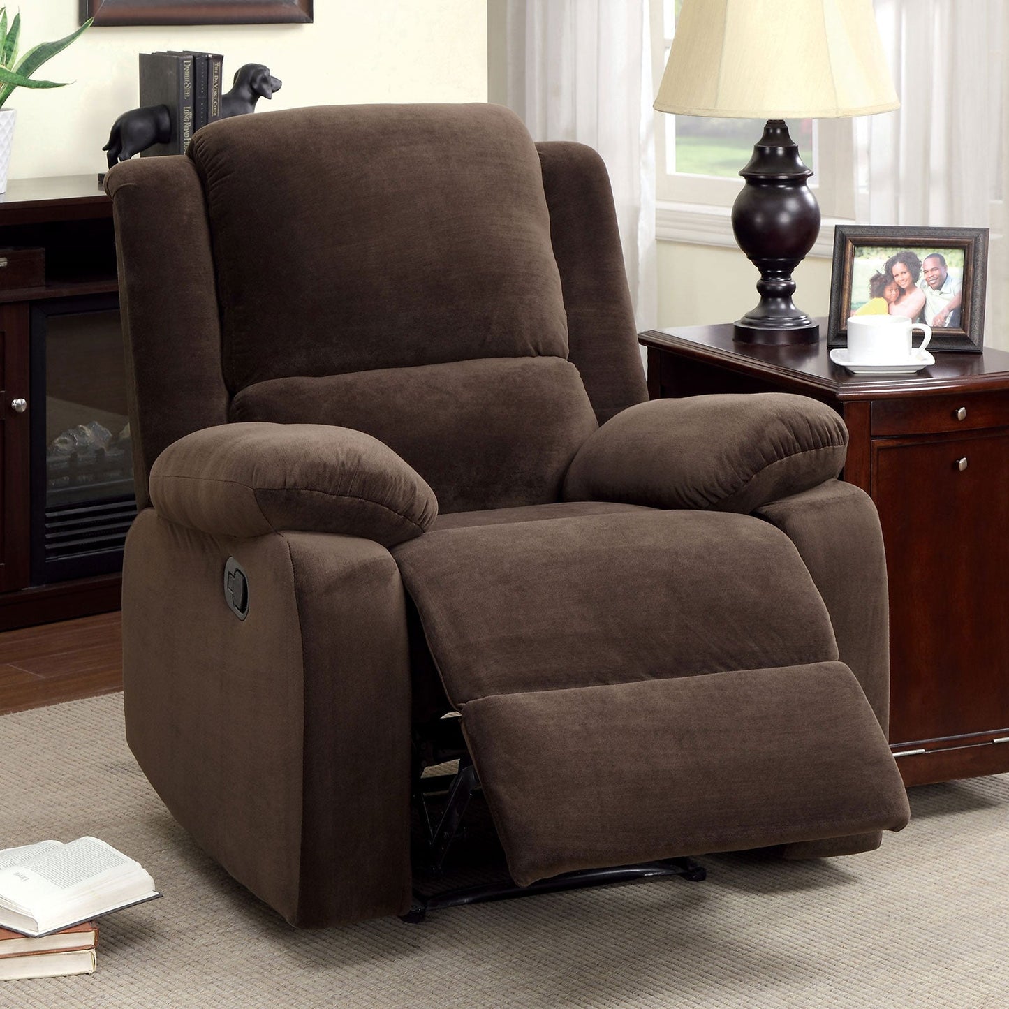 Haven Dark Brown Recliner - ATL FURNITURE