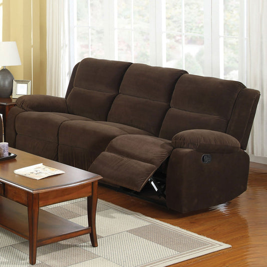 Haven Dark Brown Sofa w/ 2 Recliners - ATL FURNITURE